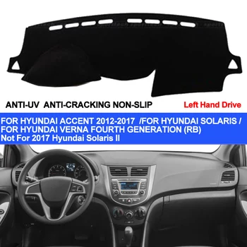 TAIJS Auto Panel Kryt Pre Hyundai Akcent Verna 2012 2013 2016 2017 Solaris Dash Mat Podložku Koberec Anti-UV, Anti-slip