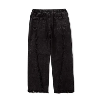 UNCLEDONJM Umyté Opotrebované Retro Vintage pánske Denim Rovné Nohavice Multi-zips Členok Jeans pánske džínsy CG-2005