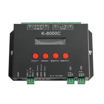 K-8000C SD Led pásy Radič 8912Pixels WS2811 SK6812 WS2812B UCS1903 UCS1909 DMX Led Pixel Radič Offline DC5-24V