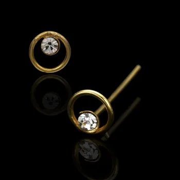36pcs/set mincový striebro nos pin kolo style crystal piercing šperkov á gold mix farieb dievčatá náušnice