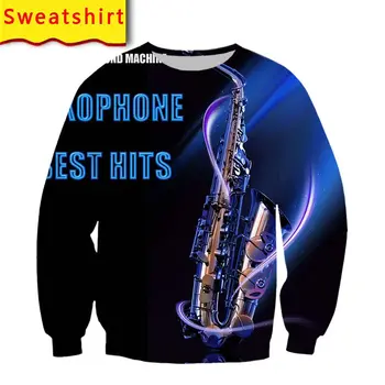 Saxofón mikina s kapucňou, 3d tlač mužov harajuku pulóver bunda graphic tee tričko streetwear nohavice hip hop oblečenie, deku