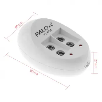 PALO 2 Nezávislé Kanály Rýchle Inteligentná Nabíjačka s LED Indikátor + 2ks 9V 6F22 300mha Nabíjateľné NiMH Batérie