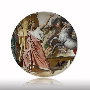 Neoklasicistická Francúzsky Maliar Auguste Olejomaľba Dekoratívne Dosky Kreatívne Nástenné Závesné Umelecké Dosky Ozdobu Keramické Umenie