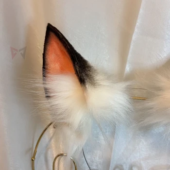 Nové Ručné Práce Twisted-Wonderland Cosplay Prop Vlk Fox Uši Hairbands Hairhoop pokrývku hlavy nasadenie Chvosta pre Hru Party