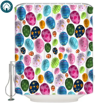 Veľkonočné Farebné Vajcia Sprchový Záves Nepremokavé Kúpeľňa Opony