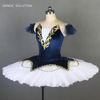 Tmavo modrá/biela profesionálne palacinka tutus balerína, tanečných kostýmov, klasický balet tutu pre výkon skladaný tutus BLL079