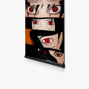 Naruto Uchiha Klanu Oči Obrázok Zarámovať Anime Plagát Na Stenu Umenie Drevený Rám Dekorácie, Maliarske Plátna Tlač Domova Spálne