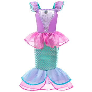 Dievčatá Little Mermaid Halloween Kostým Princezná Deti Ariel Šaty Deti, Vianoce, Karneval, Narodeniny, Party Nóbl Oblečenie, Oblečenie