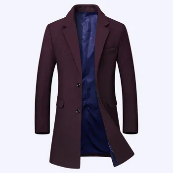 BOLUBAO Zimné Mužov Vlna Zmes Kabáty Značky Podnikanie Mužov Bežné Pevné Farba Vlny Kabát Luxusné Dlhé Vlna Zmes Kabát Muž