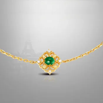 Bague Ringen Geometrie Striebro 925 Šperky Emerald Náramky pre Ženy Charms Jemné Šperky pre Výročie Stručné Vintage Darček