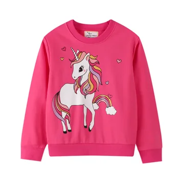 Deti Vianočné Mikina Pre Dievčatá Dúha Unicorn Roztomilý T-shirt Dieťa Dievča, Jar, Jeseň Bavlna Cartoon Sveter 2-7Y