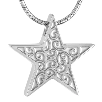 KSJ9473 Vlastný Vzor Rytie Star Tvar Náhrdelník s Skrutku Držať Popol drahocenná pamiatka z Nehrdzavejúcej Ocele Kremácie Šperky