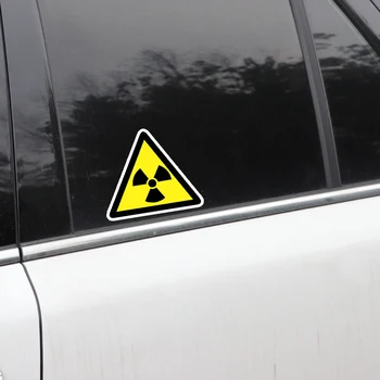 Kreatívne Nebezpečenstvo Žiarenia, Riziko Auto Samolepku Výstraha Kotúča, Reflexné, Nepremokavé PVC 14.4 CM X 12,5 CM