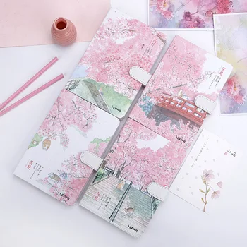 1pc Notebook Papier Plánovač Dievča Cherry Blossom Agendy Školy Denník Poznámka Knihu Kalendár Papiernictvo Kvet Notebook