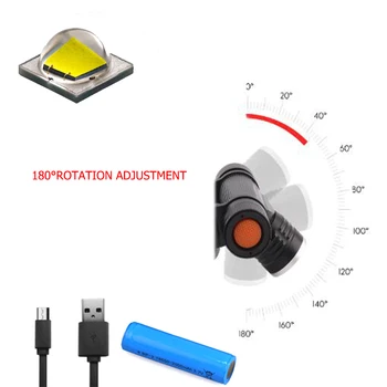 TOPCOM 2-Režim USB Nabíjateľné Svetlomet CREE XM-L2 10W LED Reflektor Vysoký Výkon Nočné Videnie Vedúci Pochodeň Pre Lov Camping