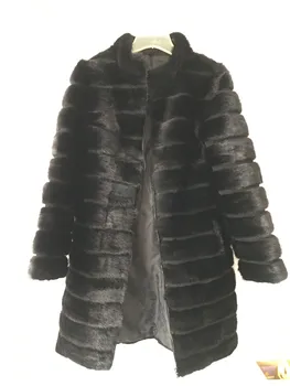 LIYAFUR Reálne Noriek Kožušinový Kabát pre Ženy Prírodné Pravý ruský kožuchy Luxusné Čierna Farba Vlastnú Veľkosť