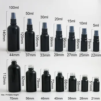 10 x 10 ml 30 ml 50 ml 100 ml Naplniteľné Prenosné svieti čierne Sklo Esenciálny Olej S Hmlou Postrekovač Pre Parfum Pomocou