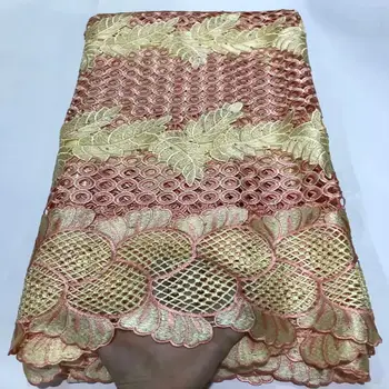 2020 Vysokej Kvality Afriky Čipky Textílie Nigéria rozpustné vo Vode Čistý Čipky, Výšivky Guipure Čipky Textílie 5Yards/Veľa Pre Svadobné A283