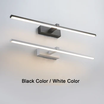 Led svetlo zrkadlo Nástenné svietidlá kúpeľňa Nepremokavé white black LED plochý lampa Moderných interiéroch Nástenné svietidlo Kúpeľňa Svetlo make-up zrkadlo