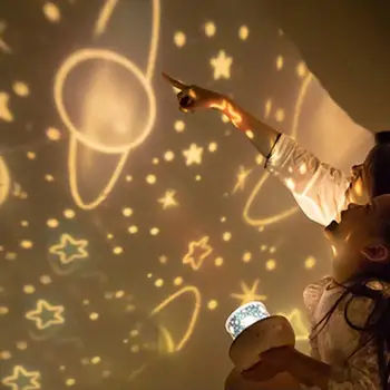 2 v 1-Hviezdičkový Nočné Svetlo Projektor so 6 Projektor Filmov o 360 Stupňov Rotácie Projektor Svetlo pre Baby Škôlky Chlapec, Izba Dekor