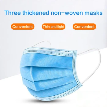 50 Ks / 100 ks Masku, Jednorazové 3 Vrstvy Vrstva Filter Úst Masku, Jednorazové Tvár Masku Filtra Bezpečné Priedušná Ochranné Masky FPP2