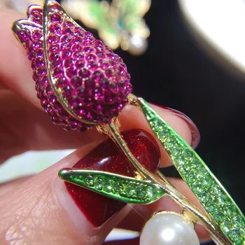 ZHBORUINI 2019 Nové Prírodné Perly Brošňa Ruže Kvet Corsage Pearl Breastpin Sladkovodné Perly Šperky Pre Ženy Darček Príslušenstvo