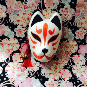 Nové Japonské Anime Svetlo Svetlušky Lesa Cosplay Maska Hotarubi č Mori e Cosplay Fox Maska Buničiny Fox Maska Ručne maľované