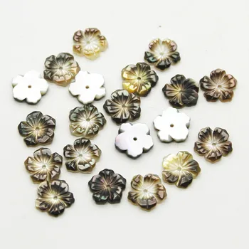 5 ks / vrece prírodných black shell shell perlou uprostred otvor vyrezávané slivka voľné korálky dámy DIY vlasy klip brošňa náušnice príslušenstvo