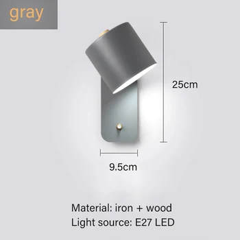 Nordic Jednoduchosť LED nástenné svietidlo Otočná žehlička a náladové osvetlenie vnútorné zariadenie spálne štúdia posteli obývacia izba svetlo sconces