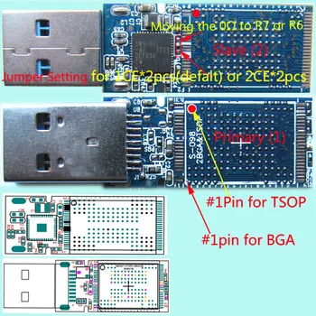 SM3267L UFD PCBA, TSOP48+BGA152/BGA132 Dual-Pad ,3267AE USB3.0 FLASH PCBA, DIY UDF Súpravy, SM3267 RADIČ, 4CE MAX