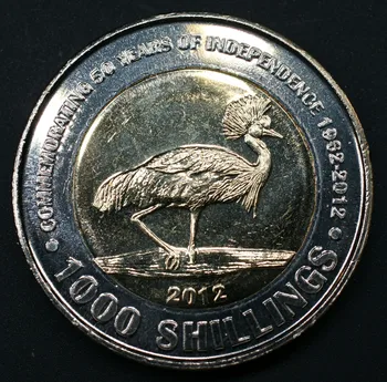 Uganda 1000 Silingy Vydanie 2012 (50. Výročie Nezávislosti), Mince Afrike Nový, Originálny Mince Unc Zberateľskú Reálne Zriedkavé