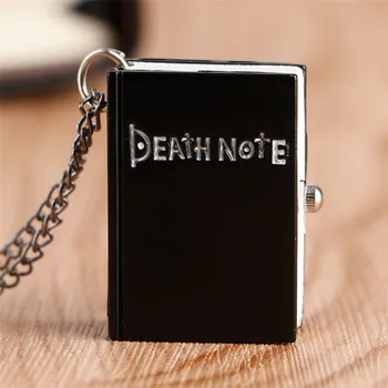 Nádherné Bronzové/Black Death Note Tému Quartz Náhrdelník Vreckové Hodinky Vintage Prívesok Hodiny Darčeky pre Japonské Anime Chlapec