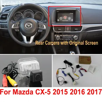 Auto Spätné Kamery, Pripojenie Originálneho Obrazovky PRE Mazda CX5 CX-5 CX 5 2016 2017 Zadnej strane Záložný Fotoaparát RCA Konektor pre Adaptér