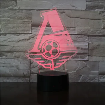 FC Lokomotiv Moskva Futbalový Klub 3D LED Nočné Svetlo Office Home Miestnosti Dekorácie Dieťa Boys Dieťa Nočného stolná Lampa Darček