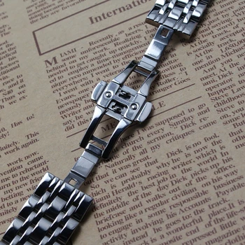 Striebro Watchband nehrdzavejúcej ocele, leštené Sledovať Popruhy Náramok 14 mm 16 mm 18 mm 20 mm 22 mm pre ladys quartz kapela pánske náramkové hodinky
