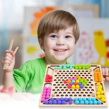 Deti Pozornosť odbornej Prípravy Klip Korálky Puzzle Farebné Rozvoj Inteligencie Drevené Stolové Hry Farebné Hračky dropshipping