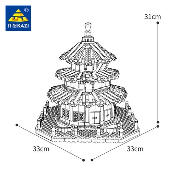 1736PCS KY2001 Tvorivé Čínskej Tradičnej Architektúry Tehly Beijing Tiantan Model Stavebné kamene, Tehly Hračka Darček k Narodeninám