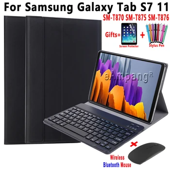 Keyboard Cover obal Pre Samsung Galaxy Tab S7 11 S6 Lite 10.4 S4 S6 S5e 10.5 P615 T865 T835 T875 T725 s Bluetooth Myš, Myši