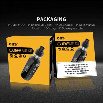 Originál 80W OBS Cube Držiak s Motorom CAIRO RTA 2ml & 3000mAh OBS Cube Box Mod Elektronická Cigareta Vape Auta Vs PRESUŇTE 2 / D Mini