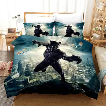 Avengers Black Panther posteľná bielizeň Sady Twin Veľkosť Deky Obliečky nastaviť pre Dieťa Spálňa Chlapci Posteľná bielizeň 3d tlač bytový Textil