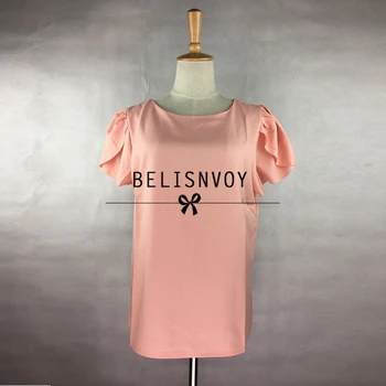 M-5XL Plus Veľkosť Topy 2019 Letné Módy Ženy Oblečenie Blúzky O-krku Príležitostné Voľné Tričko Ženy Motýľ Rukávy Žena Blusas