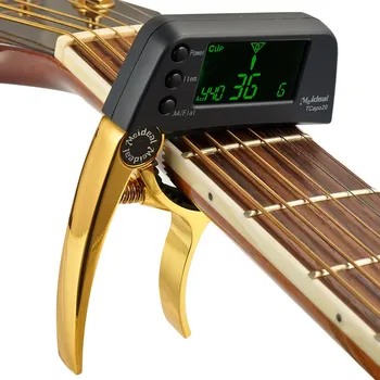 Polyfunkčný 2-v-1, Gitaru Guitar Tuner Capo TCapo20 s LCD pre Akustické Gitary, Elektrické Basy Hliníkovej Zliatiny