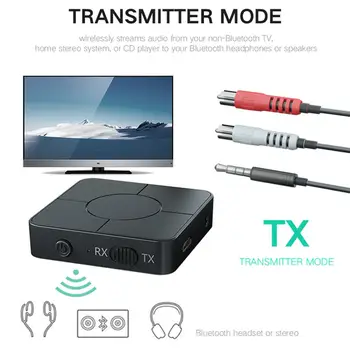 Bluetooth 5.0 Audio Prijímač, Vysielač 3.5 mm AUX Jack RCA, USB Dongle Adaptér Bezdrôtovej siete s Mic Pre Auto, TV PC Reproduktor, konektor pre Slúchadlá