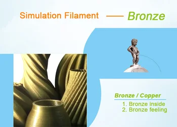 Kovové Vlákna Bronz CHKO 1.75 mm 1 kg Vzorky 10m 100g k Dispozícii