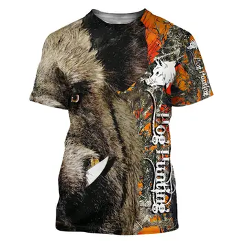 2020 Lete Mužov tričko 3D Wildboar Lov Camo Vytlačené T-Shirts Harajuku Bežné krátke Sleeve Tee košele ženy wen t-shirt