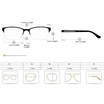 High-end business mužské a ženské okuliare na čítanie pol rám z nehrdzavejúcej stell plus TR90 materiál na odoslanie okuliare prípade