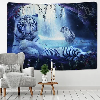 Biely Tiger módne nástenné gobelíny koberce stene visí tiger vzor luxusné moderné domáce dekorácie mandala gobelín