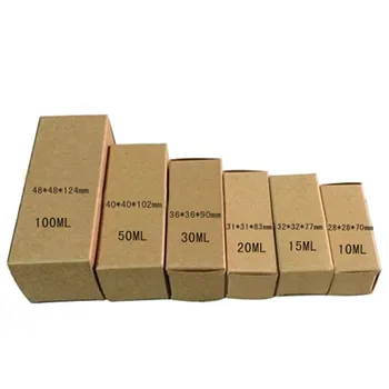 50Pcs/ Veľa Multi-veľkosti Kraft Papier Boxy rúž Esenciálny Olej, Fľaša Úložný Box Skladací Darčekový Balíček Papierové Krabice na Svadbu