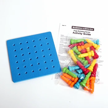 Bubliny & bloky Kolíkov a Pegboard Zakladače Nastaviť stavebné bloky s krepové gumy pegboard,25 kolíkov Vzdelávacie hračky pre deti,