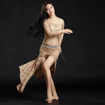 2017 Nové jednodielne Šaty, Brušný Tanec Oblečenie Žien Dance, Sexy Čipka Oblečenie Šaty Modálne Bellydance Kostým